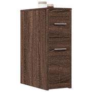 Armadietto da Bagno Stretto con Ruote Rovere Marrone Truciolato 855283