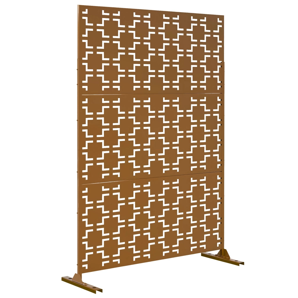Pannello Divisorio Basciano Struttura Traforata in Acciaio 180 x 120 cm - Marrone casa.pro
