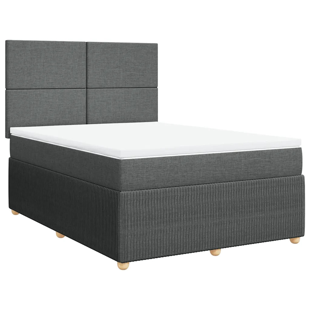 Giroletto a Molle con Materasso Grigio Scuro 160x200 cm Tessuto 3292101