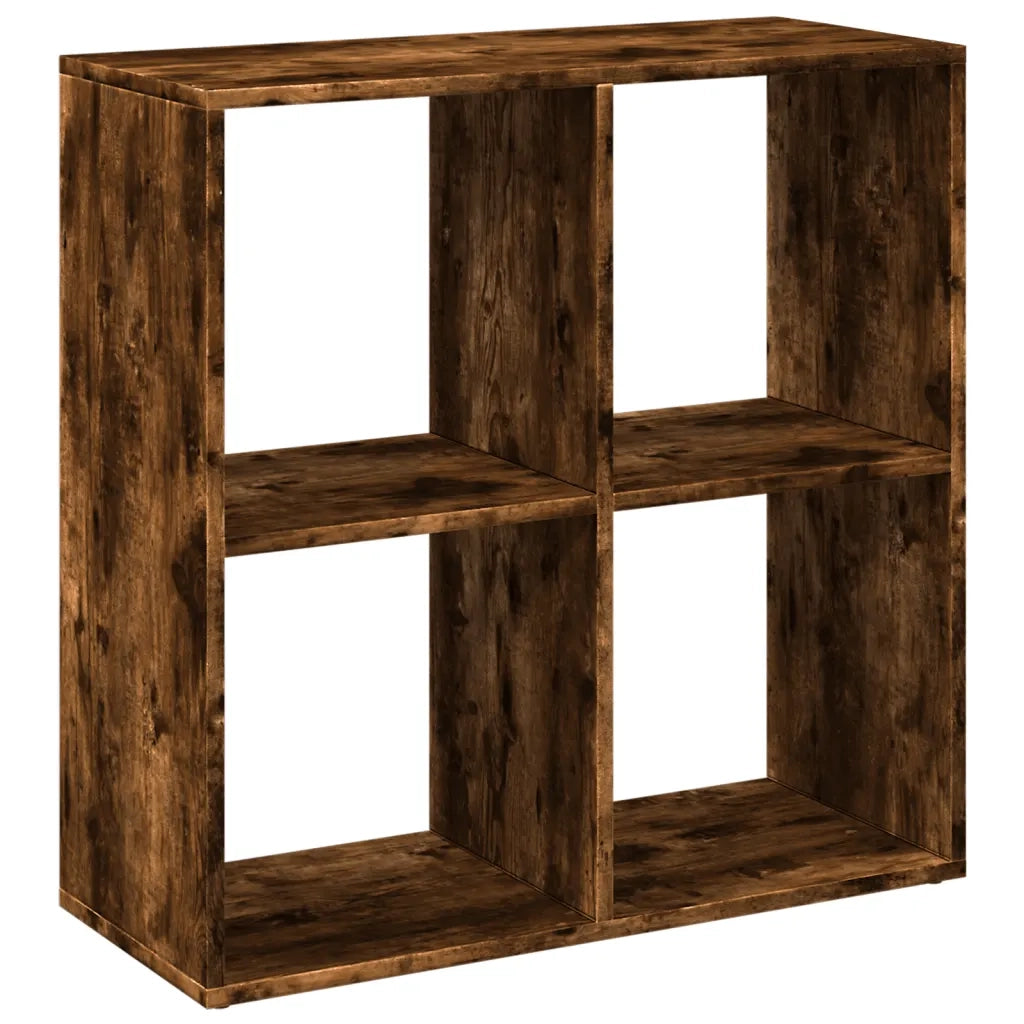 Libreria Divisorio-Scaffale per Libri-Mobile di Stoccaggio Rovere Fumo 69,5x29x69,5 cm in Truciolato