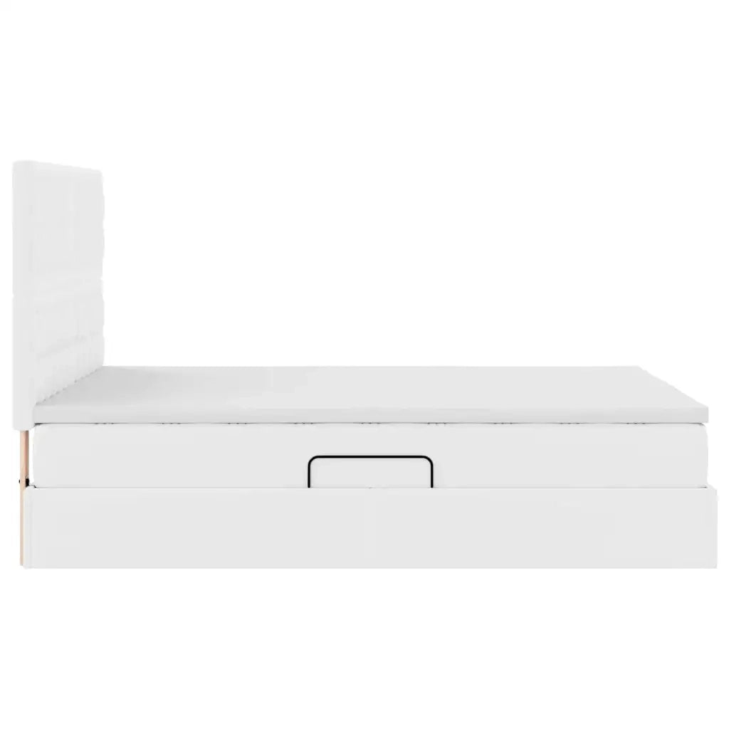 Letto con Contenitore Bianco Puro 140 x 200 cm Pelle Sintetica 3371670