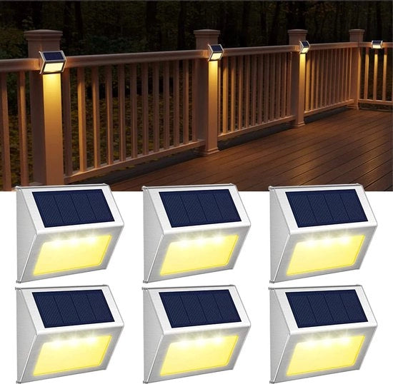 Lampade esterne decorative in acciaio inossidabile, illuminazione esterna wireless per scale, muri, terrazze, giardini, sentieri, recinzioni, 6 set.