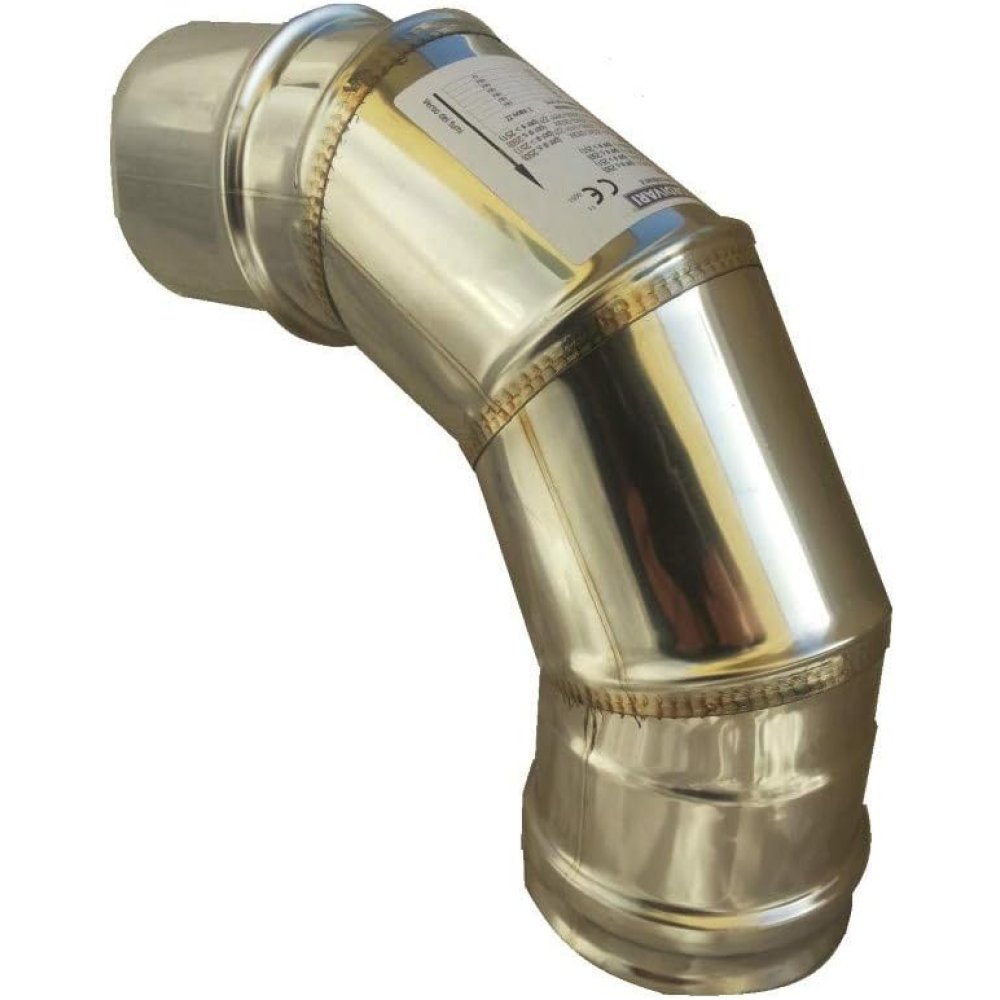 Gomito curva acciaio inox 80mm 5 decimi aisi 304 (90 gradi)