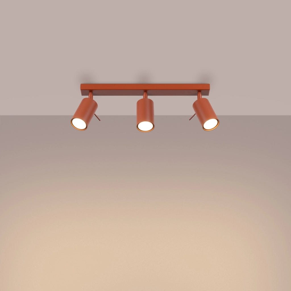 Lampada da soffitto RING 3L rosso ocra