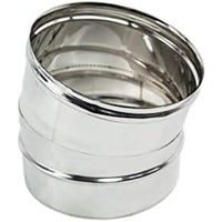 Gomito curva acciaio inox 80mm 5 decimi aisi 304 (15 gradi)