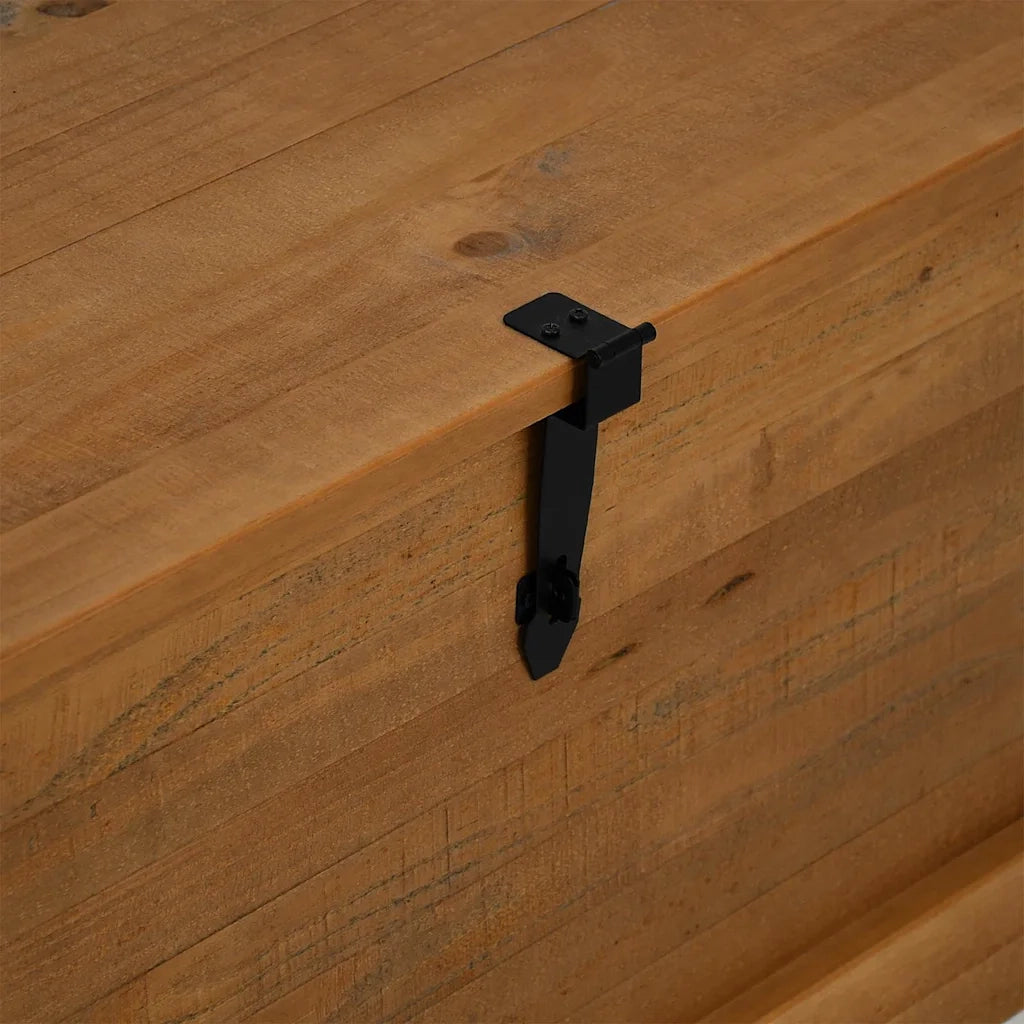 Cassapanca-Baule-Armadietto contenitore HALDEN 91x91x47 cm in Legno Massello di Pino
