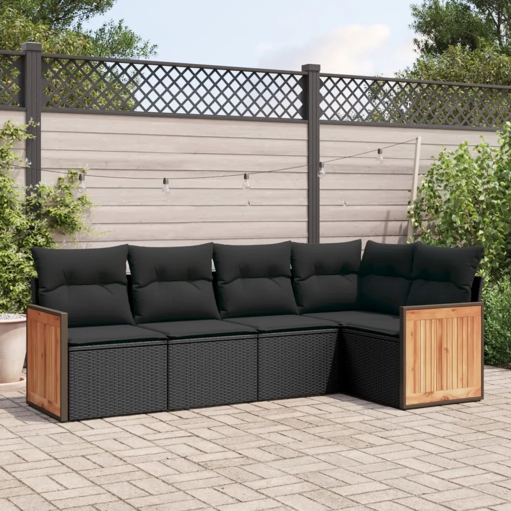 Set Divani da Giardino 5 pz con Cuscini in Polyrattan Nerocod mxl 90323