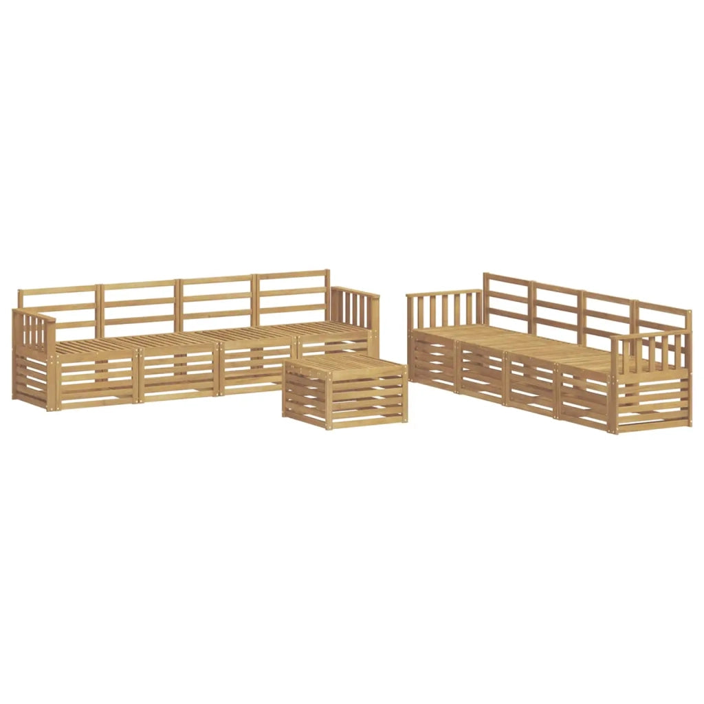 Set di divani da esterno 9 pcs Bianco 59 x 59 x 37 cm
