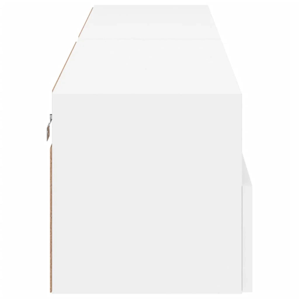 Mobile TV multimediale da parete mensola TV credenza TV per sala da pranzo soggiorno camera da letto 2 pezzi 80 x 30 x 30 cm legno ingegnerizzato bianco 02_0028930