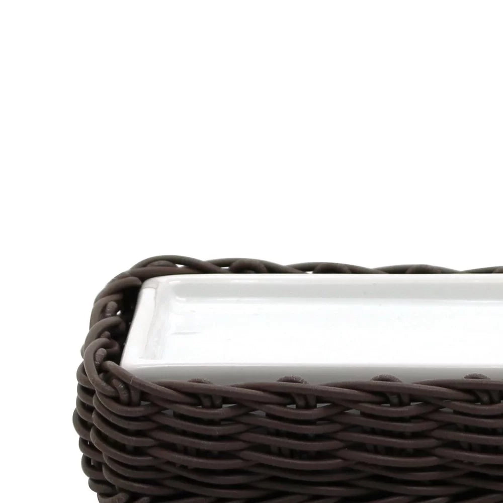 Portasapone in ceramica bianco - serie Fibra