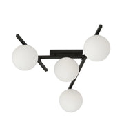 Lampada a sospensione SMART in acciaio nero e vetro opale