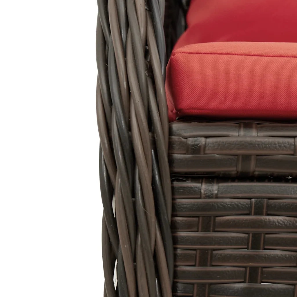 Sedie da giardino reclinabili 2 pz in Polyrattan Marrone 368667