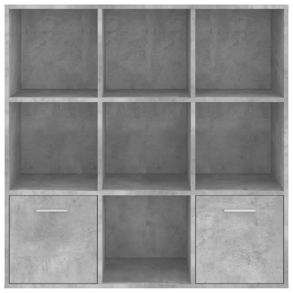 Libreria-Scaffale per Libri-Mobile di Stoccaggio Grigio Cemento 98x30x98 cm in Legno Multistrato