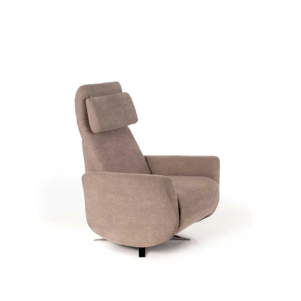 Poltrona reclinabile relax manuale con poggiapiedi Roberta beige | Duzzle
