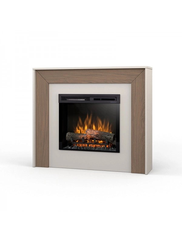 ZUNI - Camino Elettrico Riscaldante Da Pavimento Autoportante a LED - 23" - 108,2 x 93,5 x 27,5  - Cashmere - Rovere