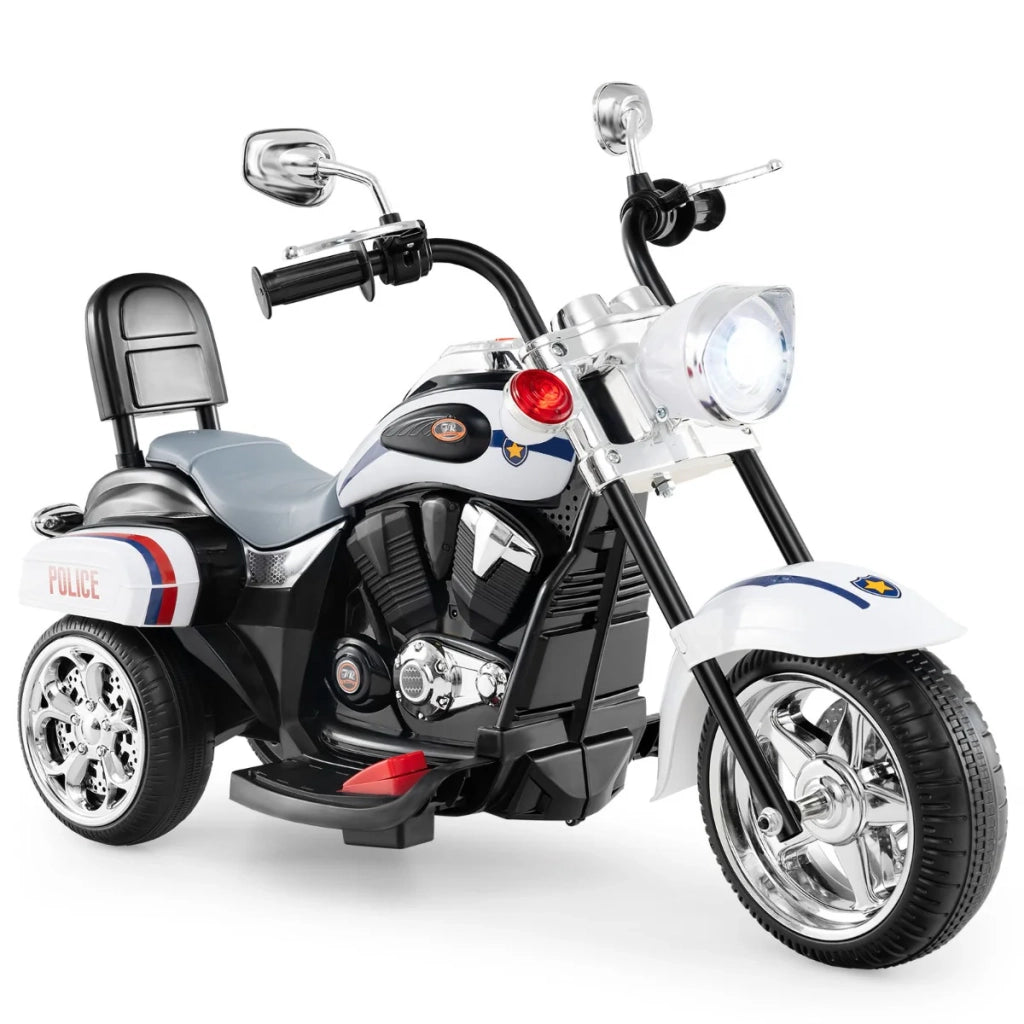 Moto elettrica scooter chopper 91 x 48 x 64 cm 3 ruote faro luminoso stabile stile moderno in bianco e nero PP 20_0012892
