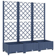 Fioriera | Cassetta per fiori | Vaso da Giardino e Graticcio Grigio Blu 120x40x121,5 cm PP