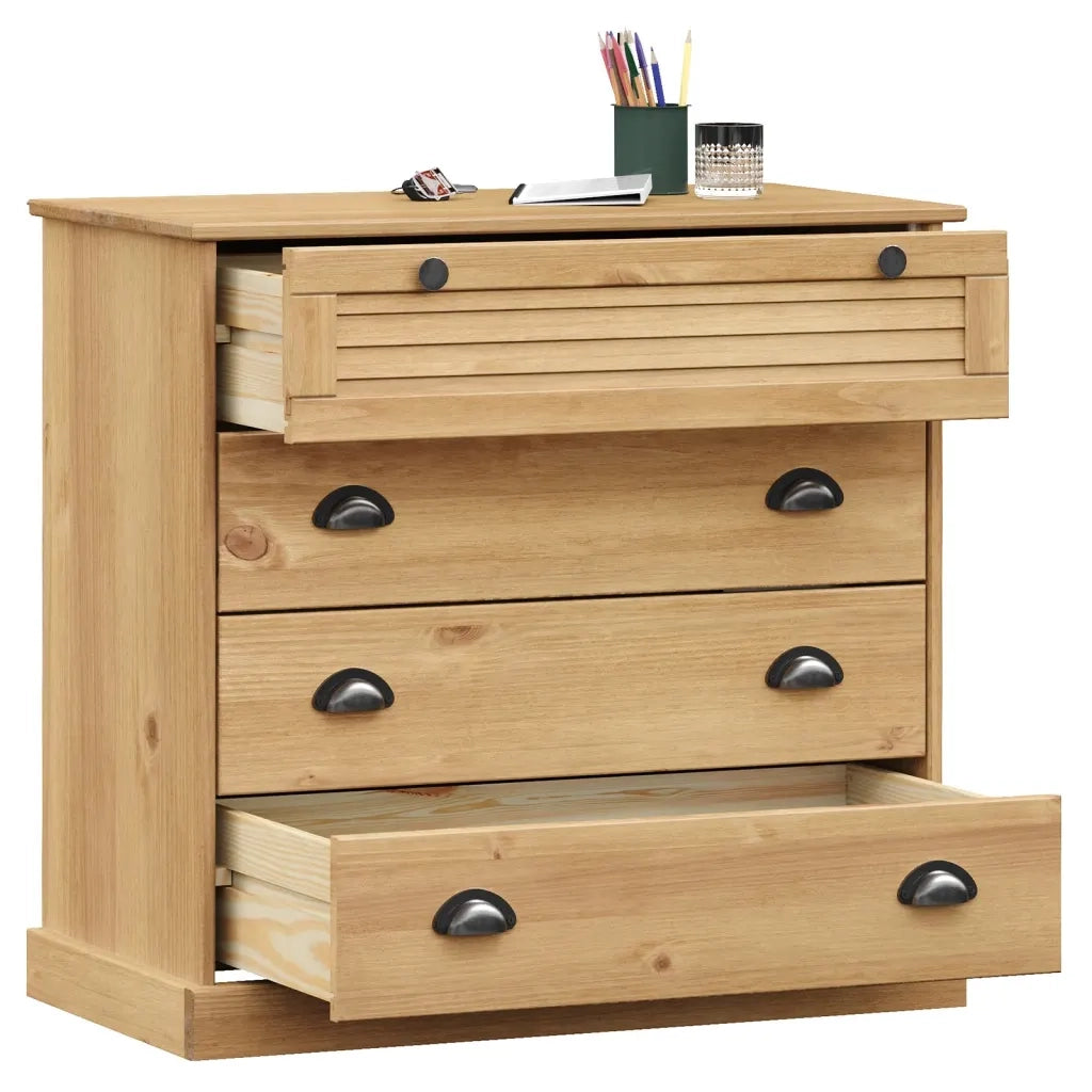 Cassettiera VIGO 80x40x76 cm in Legno Massello di Pino 353160
