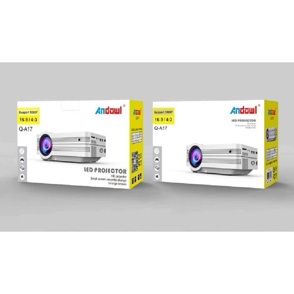 Trade Shop - Mini Proiettore Led Q-a17 Portatile Usb Hdmi Vga Sd Supporta 1080p 4:3 / 16:9 -