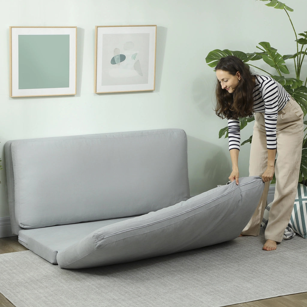 Divano letto reclinabile 4 posti ¨C zephmum ¨C 137.5x85.5x74 cm grigio chiaro
