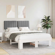 Letto con Testiera Rivestita Grigio chiaro 135 x 190 cm 877503