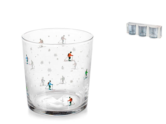 Set 3 Bicchieri Retro Skiers 35 cl