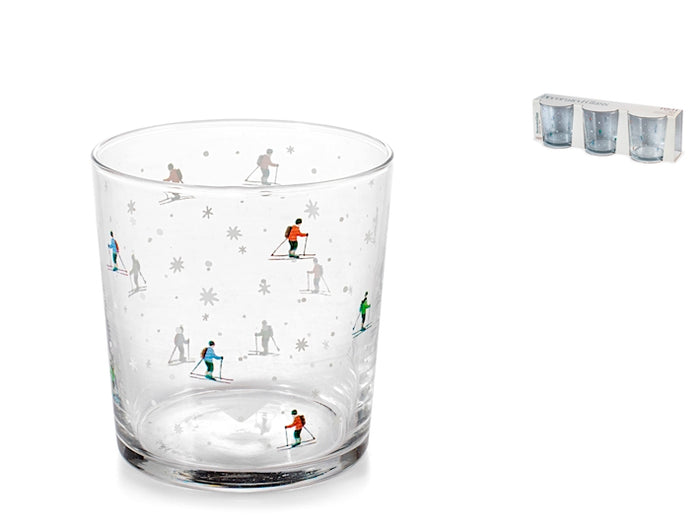 Set 3 Bicchieri Retro Skiers 35 cl
