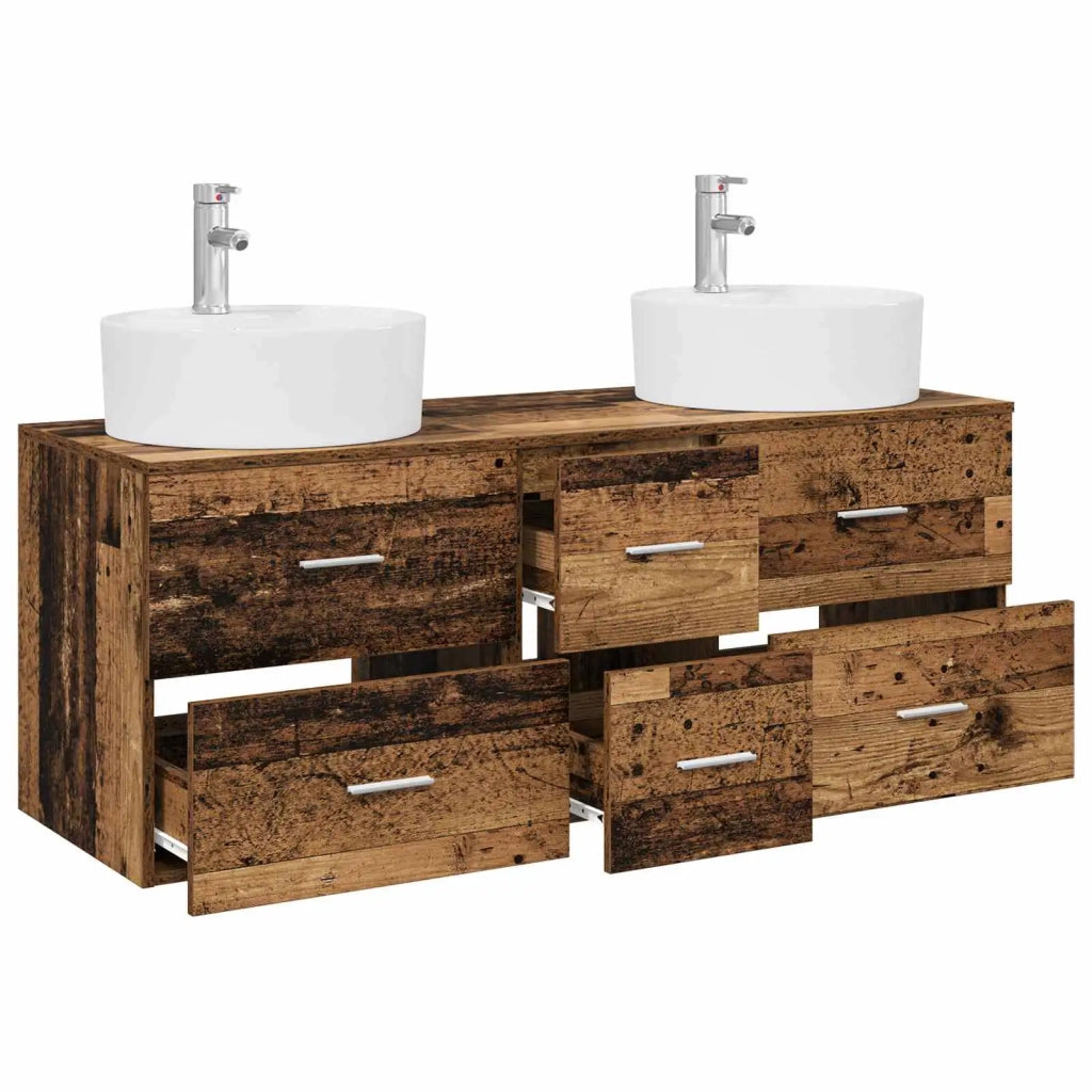 Set di mobili per il bagno 3 pz Legno antico 3405889