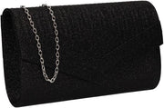 Borsa da donna in pelle nera con chiusura a cerniera