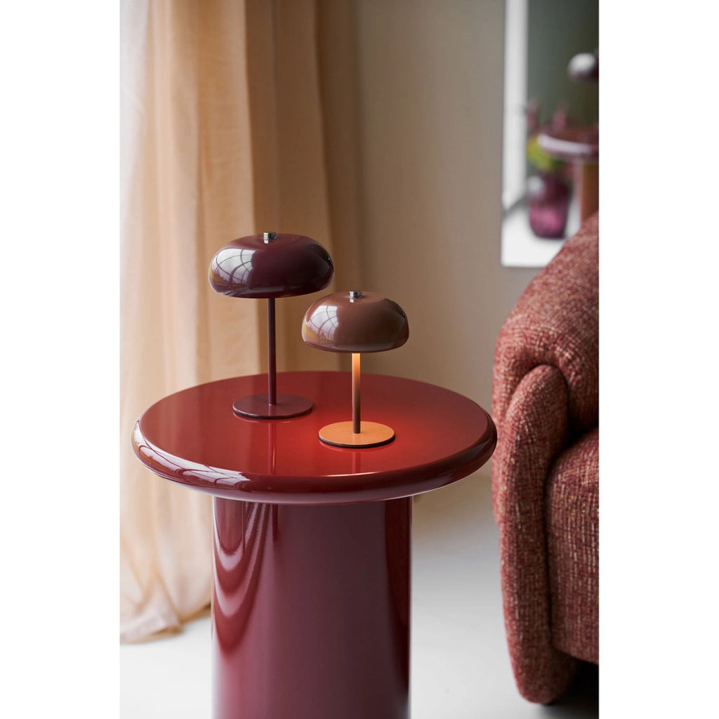 Lampada da tavolo Margate ricaricabile in metallo bordeaux o16 cm
