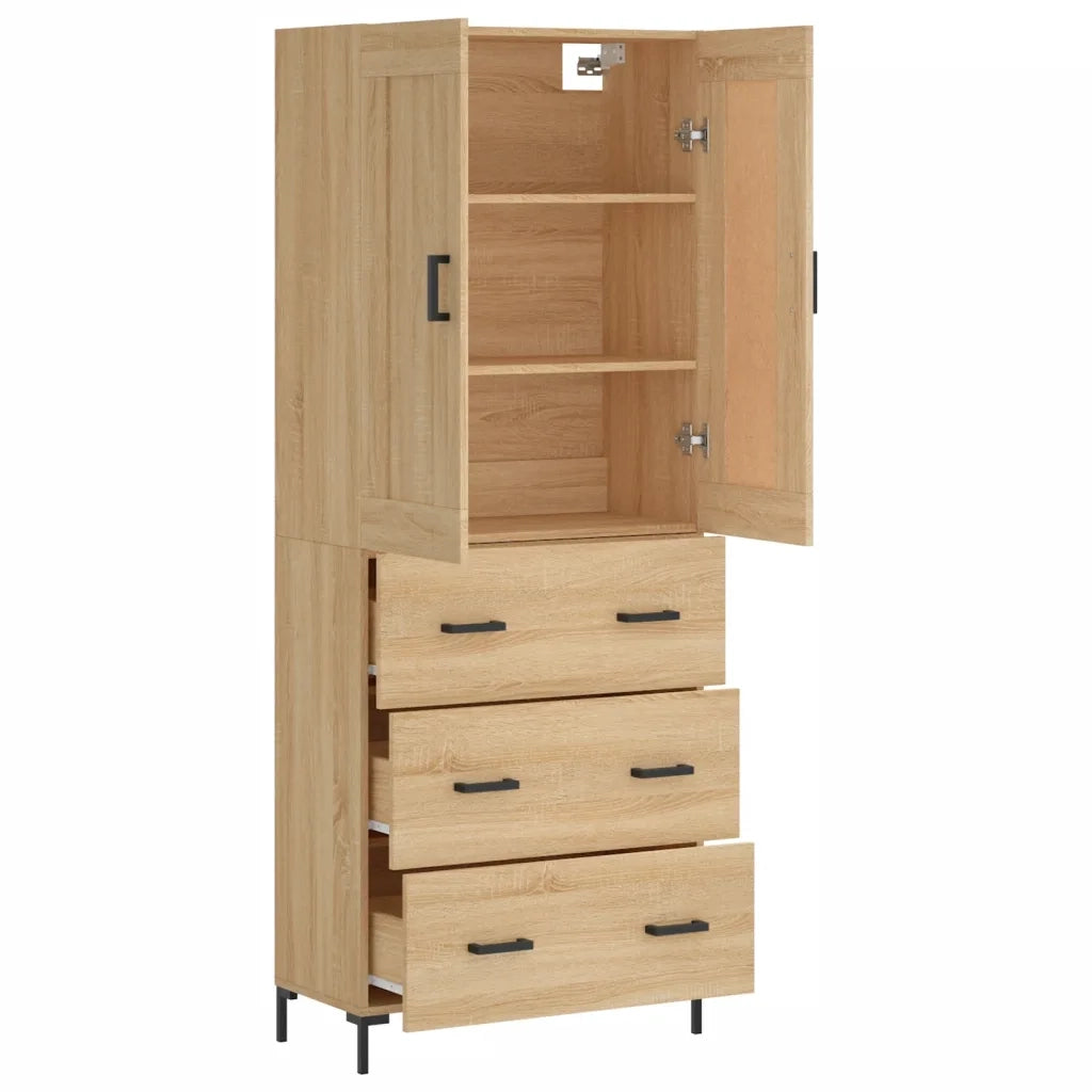 Credenza Rovere Sonoma 69,5x34x180 cm in Legno Multistrato 3199748