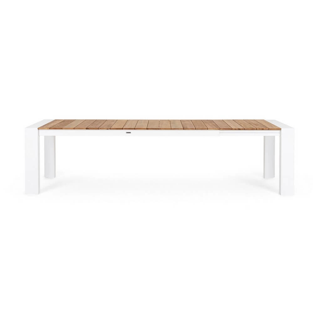 Tavolo da Giardino Allungabile in Alluminio e Teak 228/294x100 cm - CAMERON