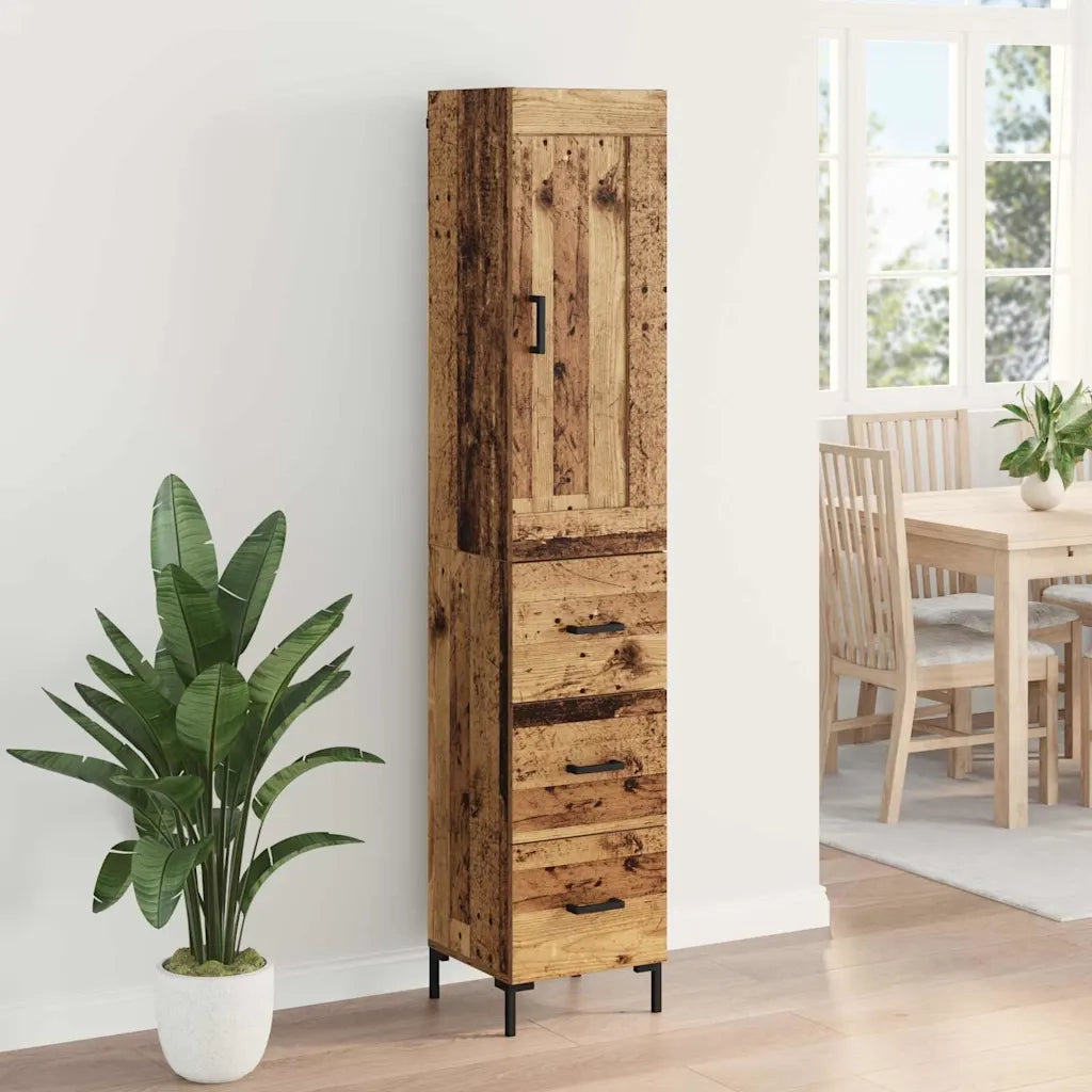 Credenza | Madia | Buffet da pranzo | Armadio da pranzo Legno vecchio 34,5 x 34 x 180 cm Legno multistrato