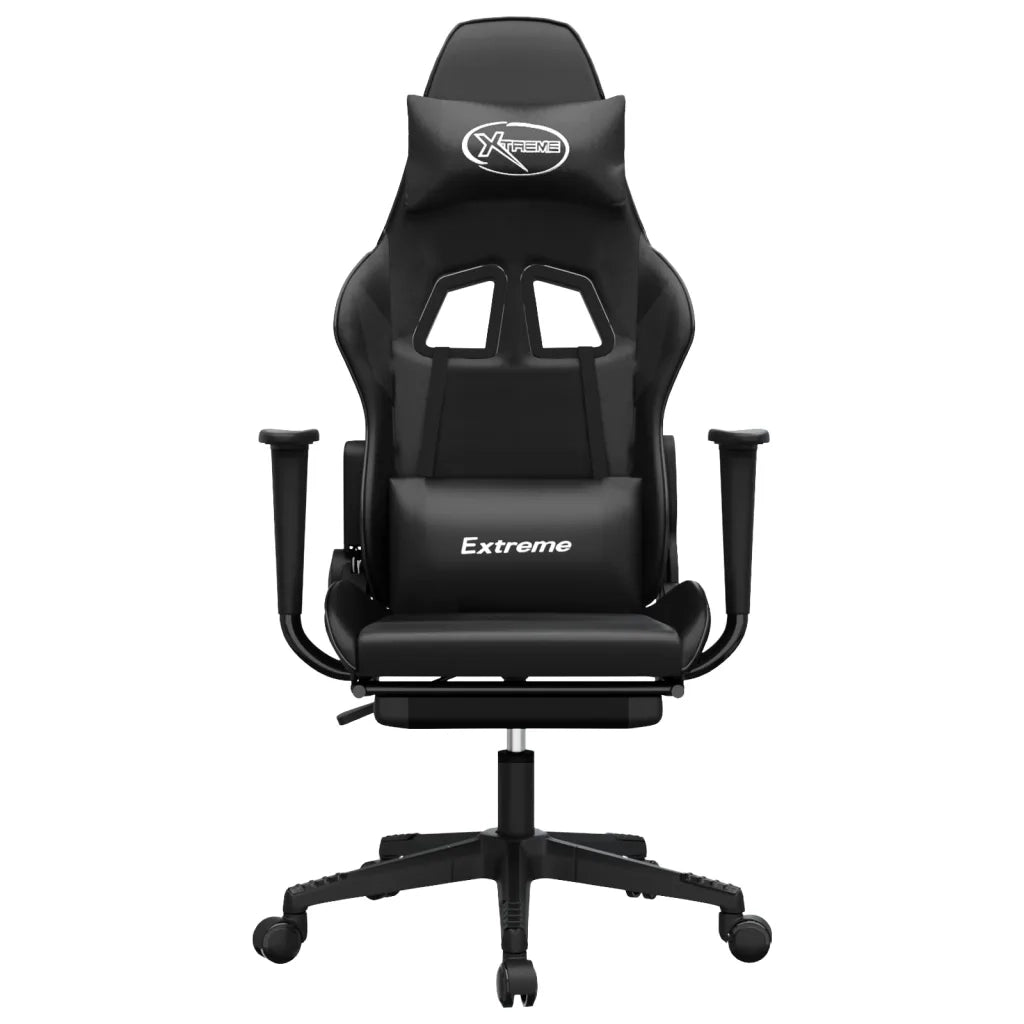 Sedia da Gaming con Poggiapiedi Nero in Similpelle 3143707