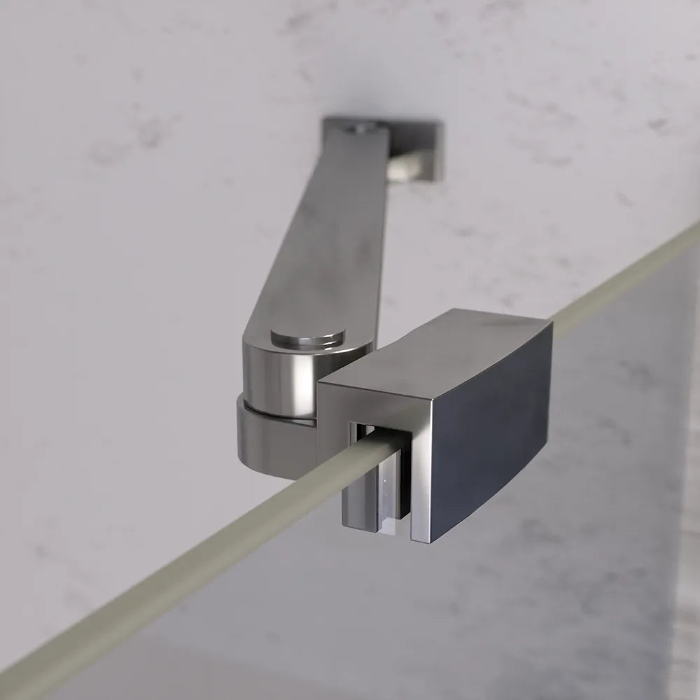 Porta doccia 121-125cm apertura a battente con profili cromati e vetro da 6mm trasparente h195 | Elba