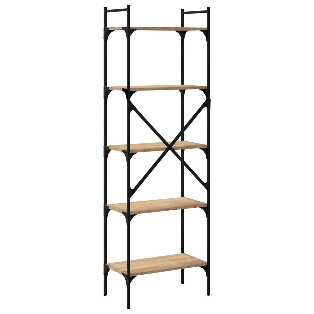 Libreria-Scaffale per Libri-Mobile di Stoccaggio Rovere Sonoma 5 Ripiani 56x31,5x174 cm Multistrato