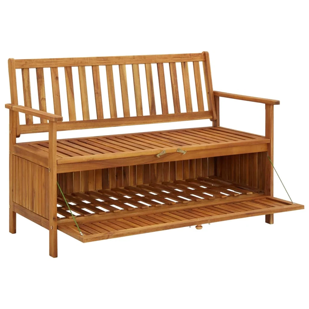Panca da giardino mobili da esterno per patio contenitore da giardino per terrazza 120 x 63 x 84 cm legno massello di acacia 02_0011803