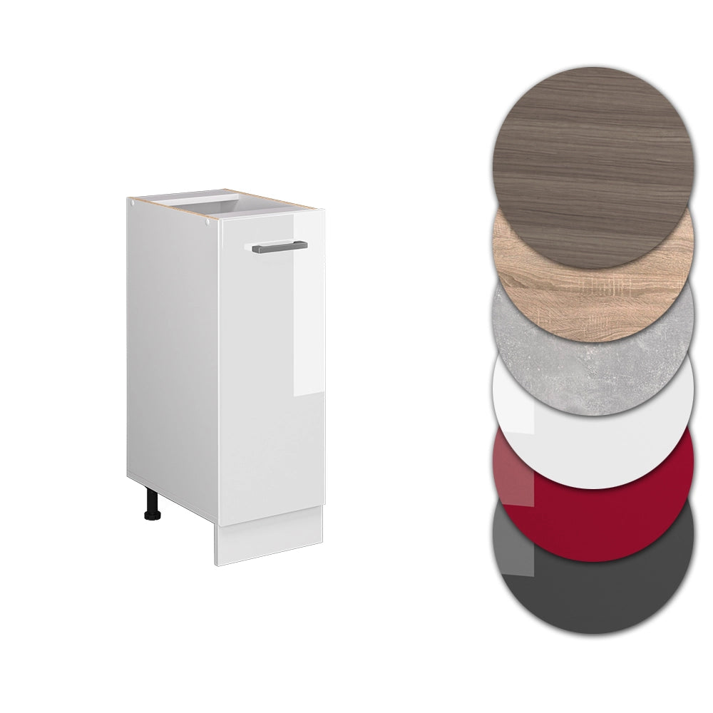 Vicco Armadio cucina dispensa alto Bianco lucido 30 cm senza piano di lavoro