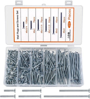Set di Viti Appuntate da 370 Unità - Testa Piana/Bocchi a Croce - Viti a Ingombro - Viti a Testa Immersa - Materiale Zinato - Resistenza alla Corrosione - Viti per Macchina