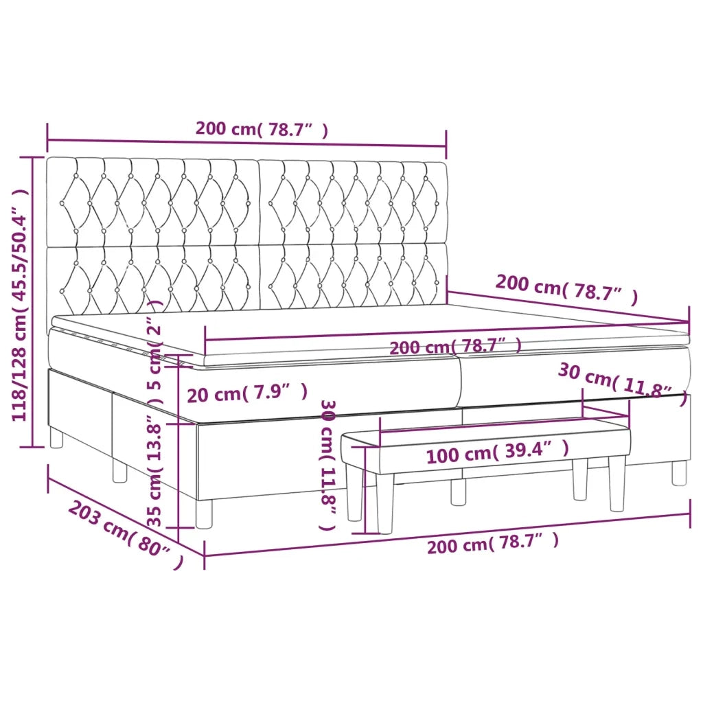 Giroletto a Molle con Materasso Blu 200x200 cm in Tessuto cod mxl 58540