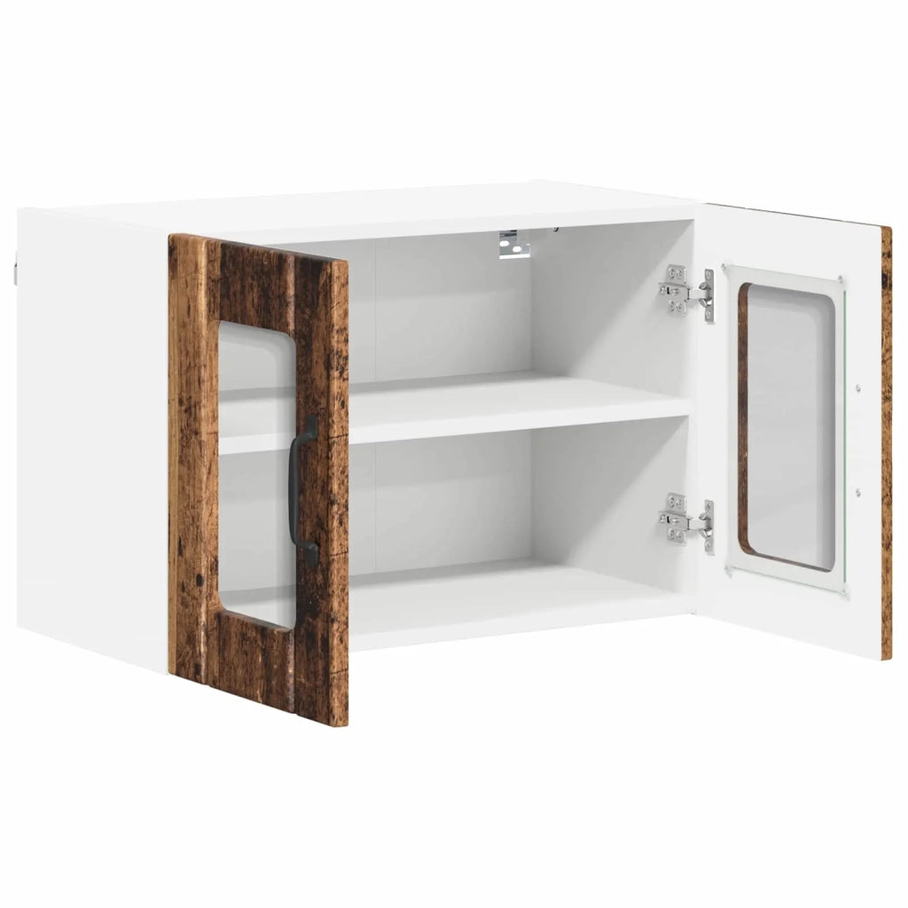 Pensile da cucina | Mobile in vetro da parete LUCCA Legno antico 60 x 31 x 40 cm