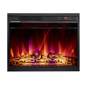 Camino Elettrico da Incasso 47x58,4x18 cm Effetto Fiamma 1500W Lorance Nero