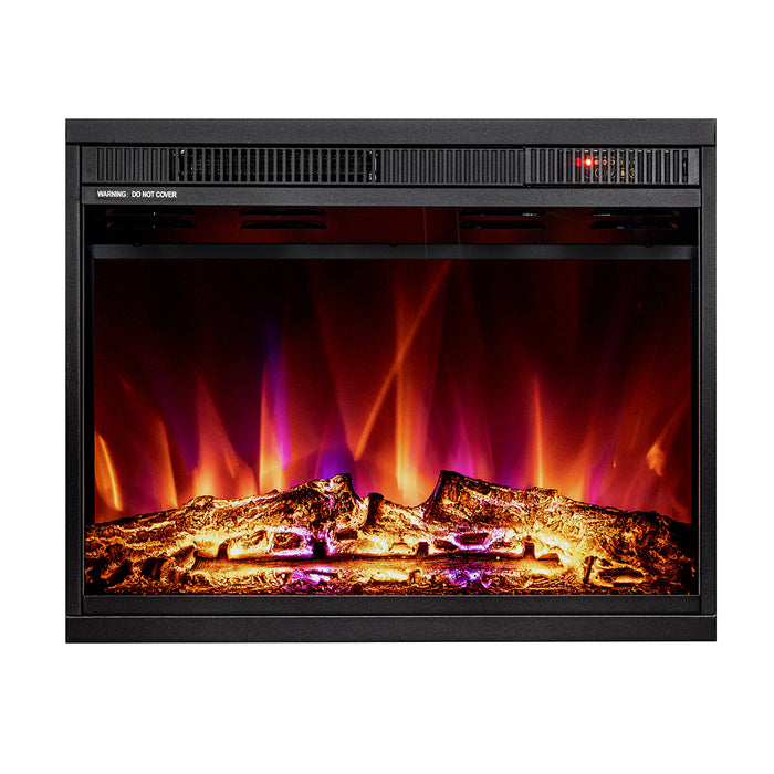 Camino Elettrico da Incasso 47x58,4x18 cm Effetto Fiamma 1500W Lorance Nero