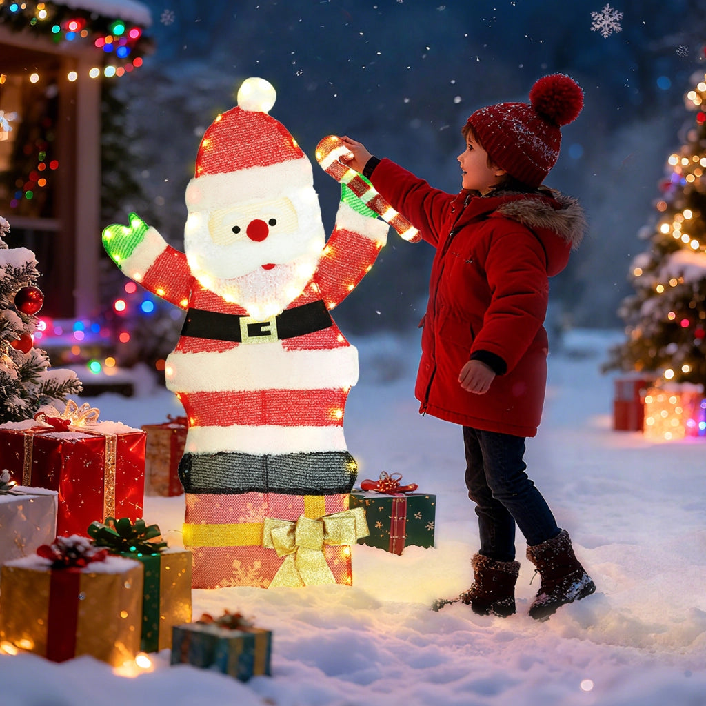 Babbo Natale Illuminato 90 cm ¨C zephmum ¨C LED 97 Bianco Caldo