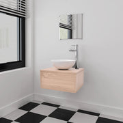 Mobili da Bagno con Lavabo Set 3 pz Beige 272226