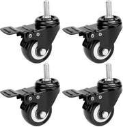 Ruote trasportatrici 50mm con gambe inclinabili M10 con 5 viti M10 x 20mm ruote trasportatrici pesanti per mobili con 4 freni ruote inclinabili carico massimo 200kg nero