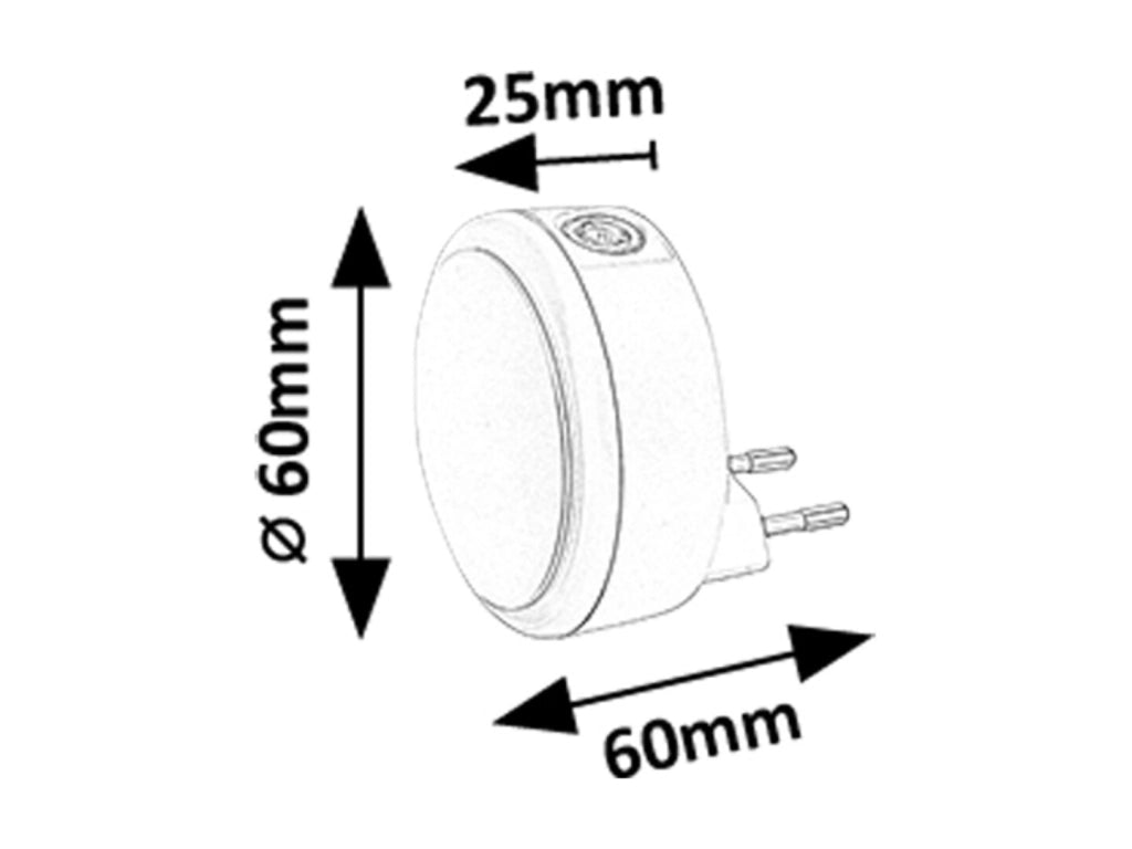 Lampada notturna presa con sensore luce bianca LED 0,3W Rabalux