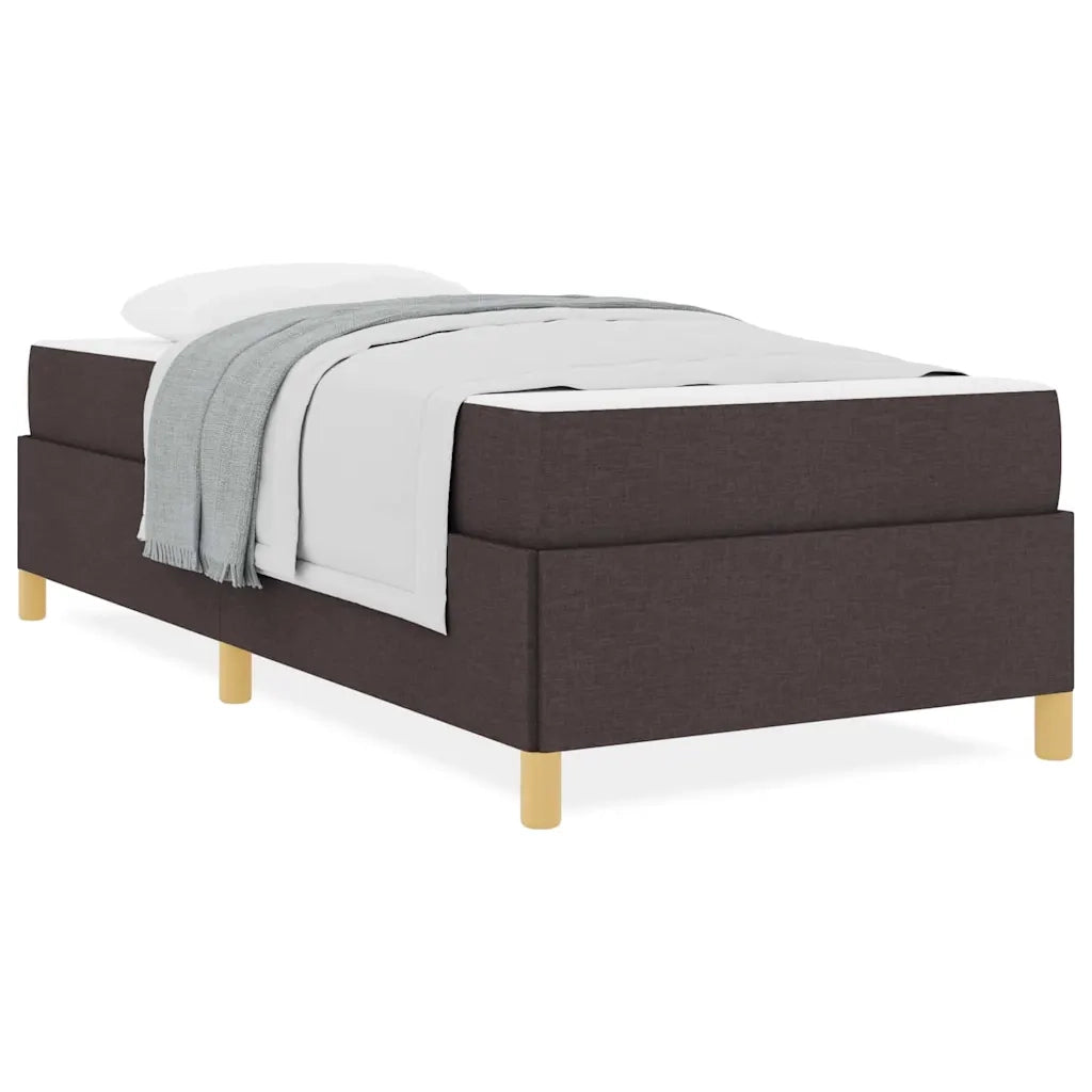 vidaXL Letto a molle Marrone scuro e Bianco 100 x 200 cm Tessuto
