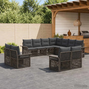 Set Divano da Giardino 11 pz Grigio e Grigio Scuro polyrattan 3434999