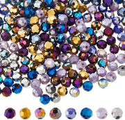 Accessori per gioielli - 400 pezzi - Vetro cristallo - Facettato - Briolette - Spaziatori per gioielli - Accessori per gioielli da assemblare - Colori creativi